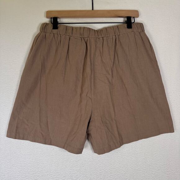 COZY Women's Casual Bamboo Short Pant Drawstring Elastic Waist sz 10 Brown Basic - Picture 2 of 8